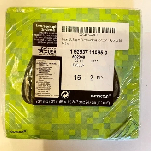 Level Up Paper Party Napkins - 5" x 5" | Pack of 16 - Picture 2 of 4